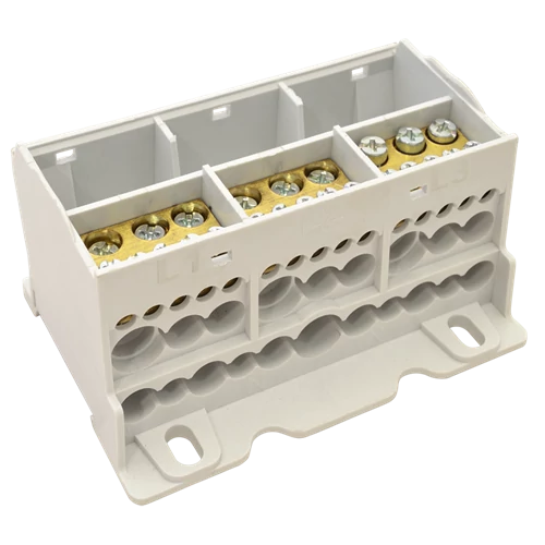 Elosztóblokk 4×35(25)mm2 / 3×5×10,3×2×25 / 4×16,6×25mm2, 690VAC/DC,125A  FLSO35-4P