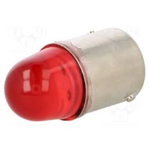 BA15D LED 1W piros 230V AC/DC  BA15D-230AC-R