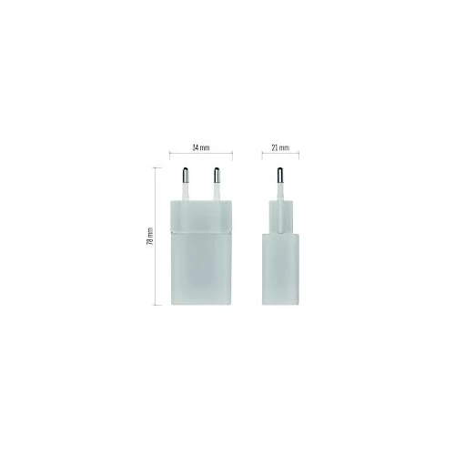 Hálózati töltő adapter fehér 1A/5VDC/5W 1x USB-A V0122