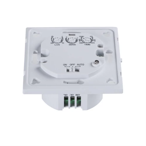 Mozgásérzékelő 180° süllyesztett fehér, szerelvénydobozba rakható,  mikrohullámú IP20 5s-8min, 3-2000lux, max.: 1200W  (SKU-5083) 23453
