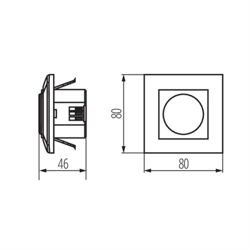 Mozgásérzékelő 180° süllyesztett fehér, szerelvénydobozba rakható,  mikrohullámú IP20 5s-8min, 3-2000lux, max.: 1200W  (SKU-5083) 23453