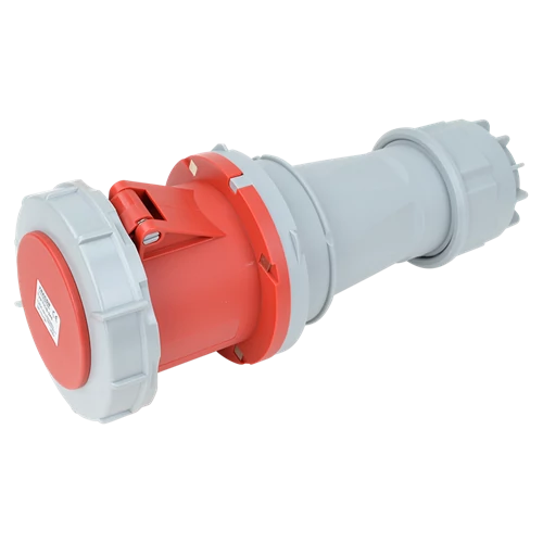 Ipari dugalj lengő 3P+N+E 125A 5P 400V(50+60Hz) piros egyenes IP67 műanyag  TICS-245 (Dafh-125, 245-6)