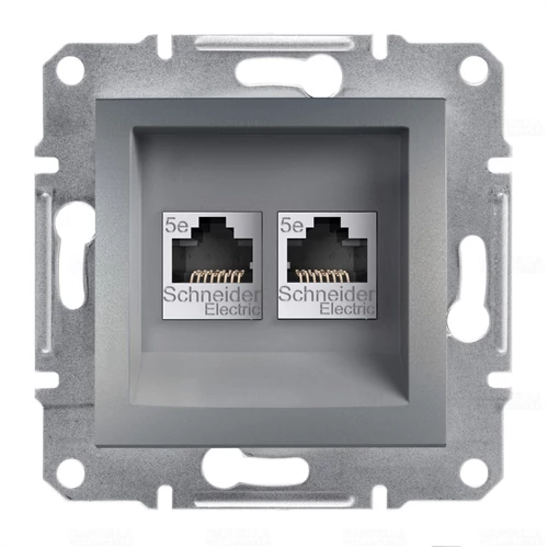 Asfora 2xRJ45 számítógép csatlakozó Cat5 UTP acél EPH4400162