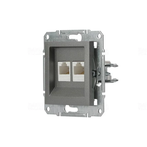Asfora 2xRJ45 számítógép csatlakozó Cat5 UTP acél EPH4400162
