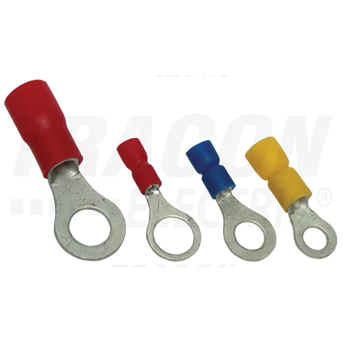 Szigetelt szemes saru 6mm2 M5 (d1=3,4mm, d2=5,3mm), PVC SSZ5  ( 100db / csomag )