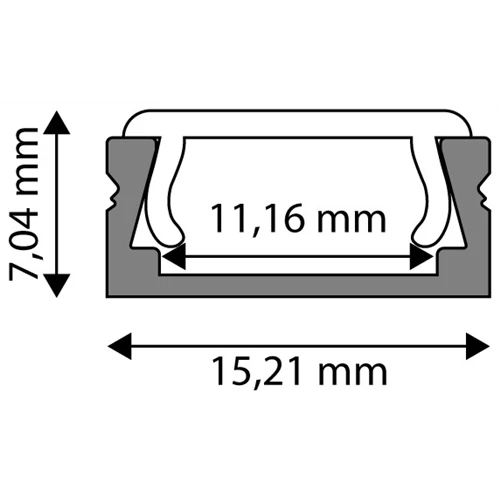 Aluprofil falon kívüli 11mm ledszalaghoz, fekete 2m/db AAP-NBL-2M