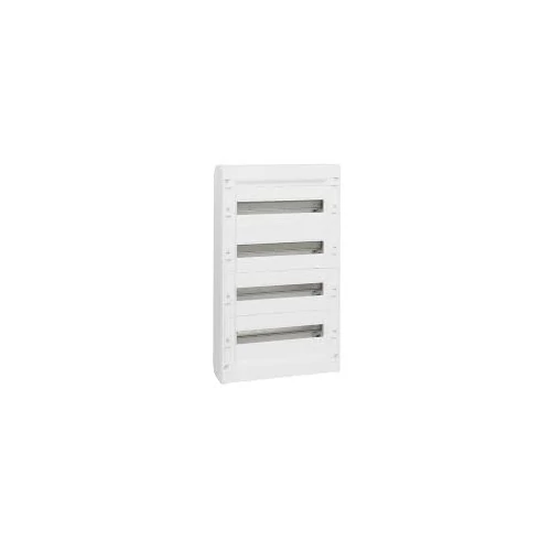 Kiselosztó falon kívüli 72mod PE/N-sínnel + ajtóval műanyag  4 x 18 modul falonkívüli fehér IP30 ajtó zárt 401679 + 401864