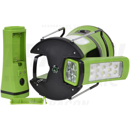 Kerti lámpa, akkumulátorral, LED-es, 10W, 6000K, 3,7V 1800mAh, 600lm, IP44, 3h STLCAMP10W