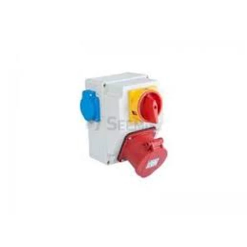 Ipari csatlakozó kombináció 120x170mm 1x5P32A 2xHT dugalj + lakatolható főkapcsoló  IP44 3317-002-7001H