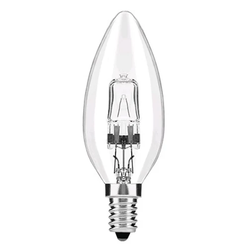 Eco halogén 28W 370lm E14 230V 2000h  átlátszó gyertya AHC14WW-28W
