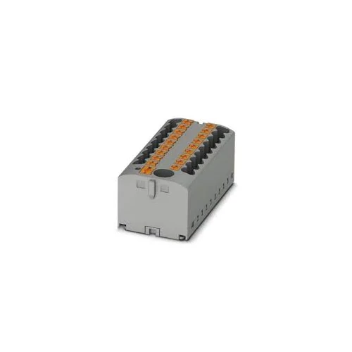 Elosztóblokk 1x6mm2 + 12x2,5mm2, szürke, sorolható, öntapadós ragasztóval PTFIX 6/12X2,5-G GY (8db/csom)