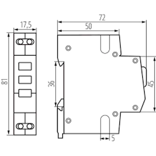 Moduláris jelzőlámpa sárga/zöld/piros 230VAC 1mod. 32893 KLI-RGY