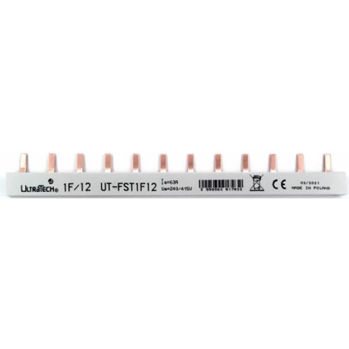 Fésűs sín 1P csapos 63A 10mm2 57 modul (40db/csom) FST1F57