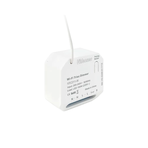 WIFI tuya, RF, egycsatornás dimmer (fényerőszabályzó), 1P kapcsoló vevő, szabványos 65-ös dobozba szerelhető, 230VAC ET-KRC211-W