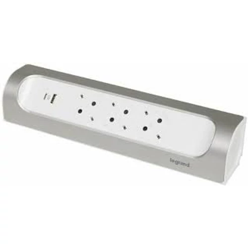 Hálózati elosztó 3db aljzat vezeték nélküli, sarokba illeszkedő, USB-A + USB-C fehér-alumínium 694504