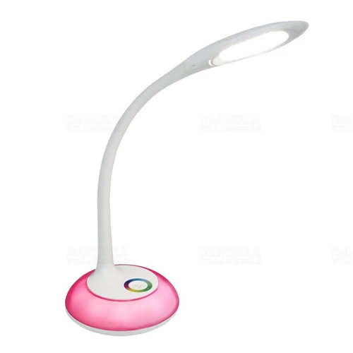Asztali lámpa, RGB talp, szabályozható fényerő, 5W, 550lm, 5000K, fehér, hálózati adapterrel, deLux DEL1685