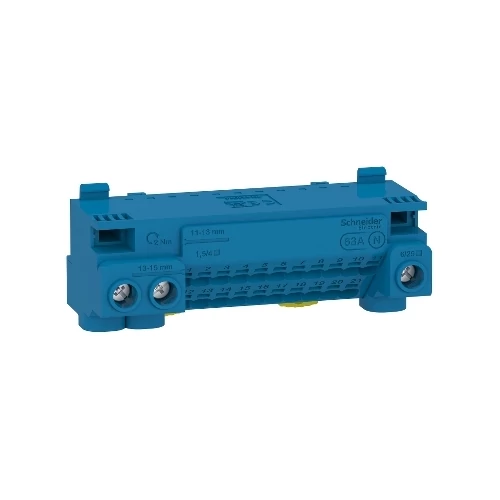Szigetelt csatlakozóblokk, 3x25mm2 + 21x4mm2, nulla / kék LGYT1N24